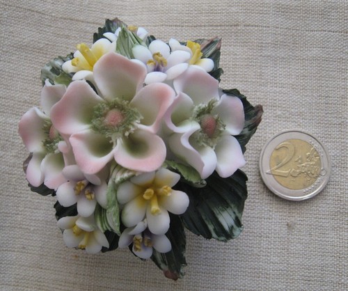 Cestino con fiori ceramica - con,