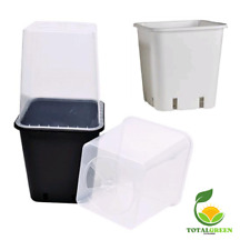 Vaso quadrato nero 11 Litri con serra in plastica trasparente valvola areazione