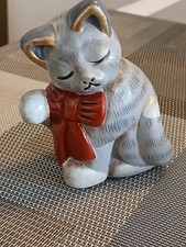 Gatto Thun Grigio Fiocco Rosso