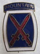 Esercito DI DUI PB pinback ww2 patch-tipo 10° DIVISIONE FANTERIA DI MONTAGNA mtn div
