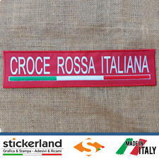 Toppa Toppe Patch CROCE ROSSA ITALIANA su base rossa da 29 x 7 cm con velcro M+F