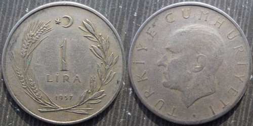 Turkey 1 lira 1957 - turkey,