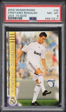 2009 Mundi Cromo Liga '10 Quiz Cristiano Ronaldo #45 PSA 8 NM-MT