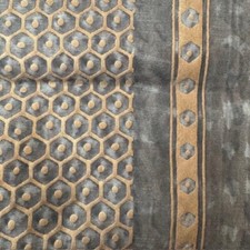 Tessuto Fortuny FAVO, in blu e oro sbiadito