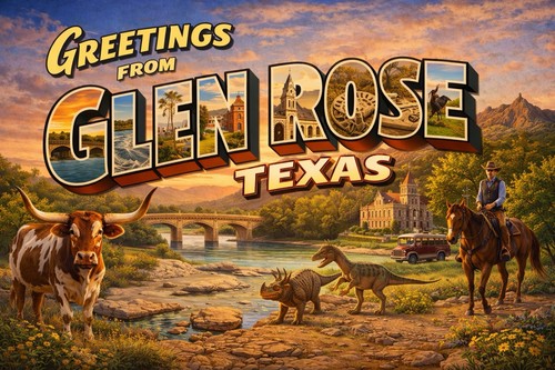 Cartolina saluti glen rose - saluti,