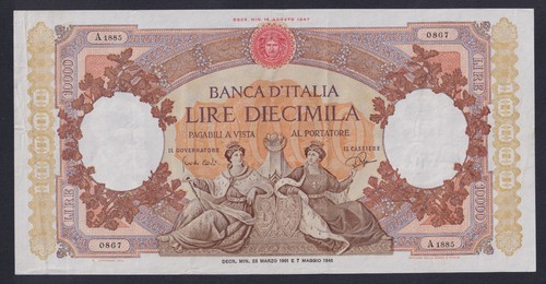 Italy banknote 10000 lire - italy,
