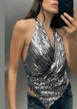 Top zara argento nero - zara,