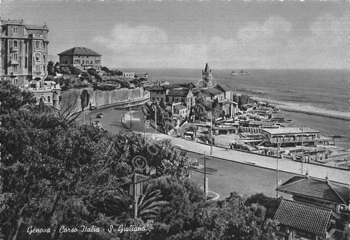 Cartolina genova corso italia - cartolina,