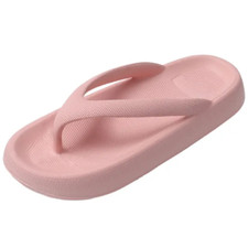 Infradito Donna Ciabatte Estive EVA Suola Alta 4,5cm Rosa Carne