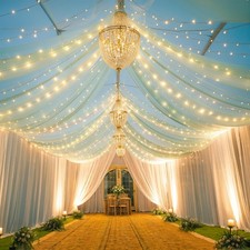 6 Panels Green Ceiling Drapes