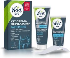 Veet Men Kit Depilazione Intima per Pelli Sensibili Crema Depilatoria Uomo Parti