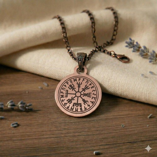 Collana vegvisir rame - vegvisir, in