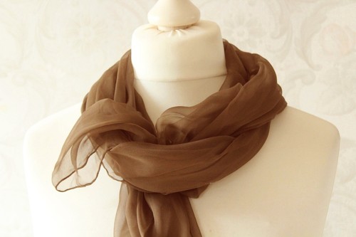 Schal aus seiden chiffon - aus,