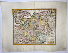 RUSSIA MOSCOVIA 1734 ISAAK TIRION GRANDE MAPPA ANTICA INSOLITA EDIZIONE ITALIANA