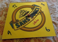 Bellissimo e raro specchio pubblicitario e orologio Birra sans Souci funzionante