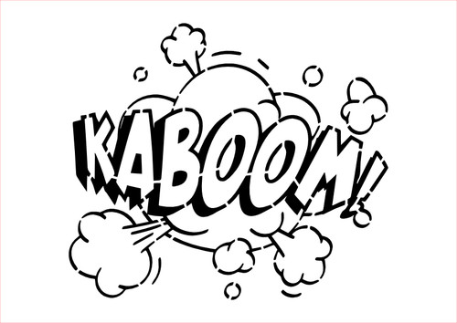 Kaboom stencil art graffiti - kaboom,