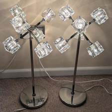 2 lampade da tavolo cubetti di ghiaccio IKEA ISASA luci dimmerabili anni 60 stile retrò