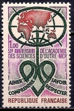 Francia 1973 Accademia delle Scienze Mappa Educazione Scuola 1v MNH