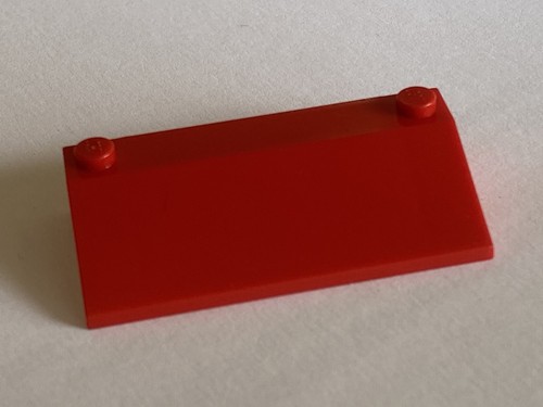 Lego red slope 3x6 with - red,