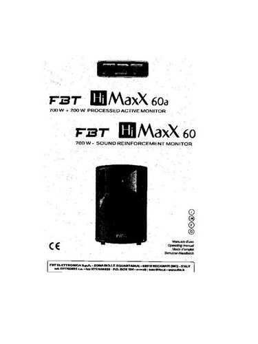 Fbt maxx 60a - 60a, manuale
