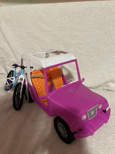 Barbie matel jeep - barbie, rosa