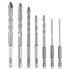 7 Pezzi Punte Trapano Gres Porcellanato Vetro,Punte-Trapano (3/4/5/6/8/10/12Mm) 