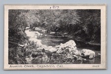 Cartolina antica California CAZADERO Austin Creek 1917 paesaggio rustico