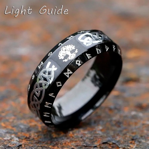 Anello runa acciaio lettera - runa,