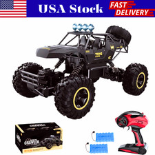 Camion fuoristrada ricaricabile 4DRC 1:12 Rock Crawler 4x4, guscio in metallo LED Headlig