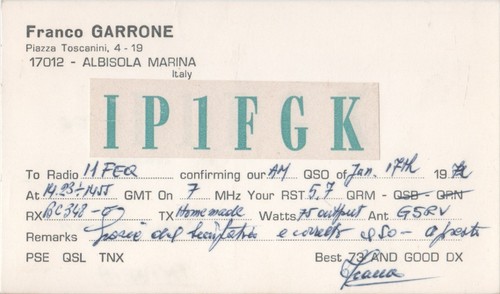 Cartolina radio card - cartolina, albisola