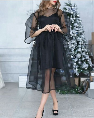Nero organza semitrasparente - nero,