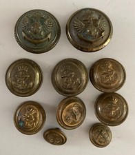 10 Bottoni in metallo Militare Italiano Marina 2° guerra mondiale