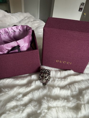 Gucci lion crystal ring - crystal,
