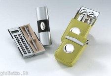 ASTUCCIO ABS CON CALCOLATRICE e PENNA STILO con LASTRA OVALE ARGENTO 925% 8692