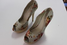 Decoltè decolte plateau spuntate fiori scarpe zeppa verde acqua  tg 40 n. 8 A8