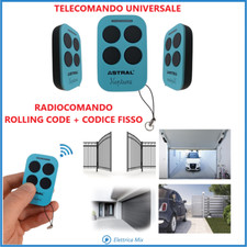 Telecomando Cancello UNIVERSALE ROLLING CODE multifrequenza a 433 MHZ 4 canali e