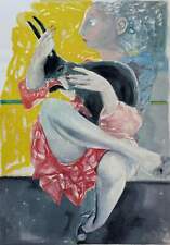 Riflessioni Ennio Calabria Opera Litografia Carta Firmata Dipinto Quadro 49x69