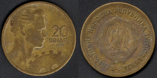 Jugoslavia dinara 1955 - 20,