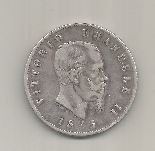 Regno italia 1873m - d'italia,, 5