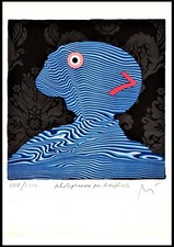 ENRICO BAJ' "numero 7"i NUMERI Fotolitografia firmata numerata Bolaffi Arte