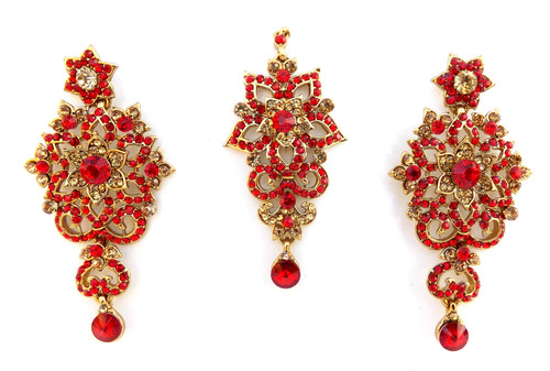 Set orecchini lunghi kundan - lunghi,