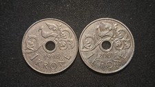 NORVEGIA  - N. 2 MONETE DA 1 KRONE (CORONA) DEL 1998 - 2007