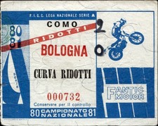 biglietto Ticket Stadio Como Bologna Campionato Nazionale 80-81