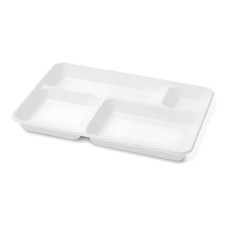 Vassoi 4 Scomparti Plastica Bianchi 100 pz - Dopla - Mensa Catering