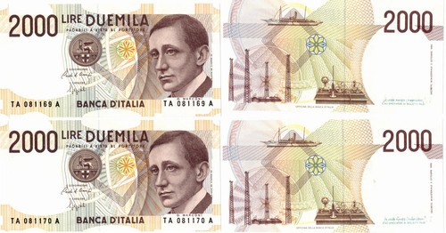 Italia 2 banconote - -,