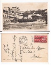 STORIA POSTALE CARTOLINA FRASCATI LA STAZIONE FERROVIARIA 1933 FP