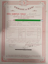 Antica Pagella Scolastica Anno