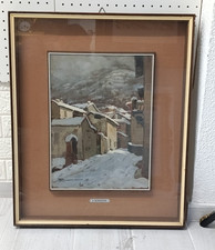 Arturo Bonanomi Scorcio di Barzio Innevata Quadro Olio Faesite Neve 30 x 40