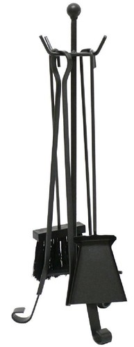 Set attrezzi camino acciaio - set,