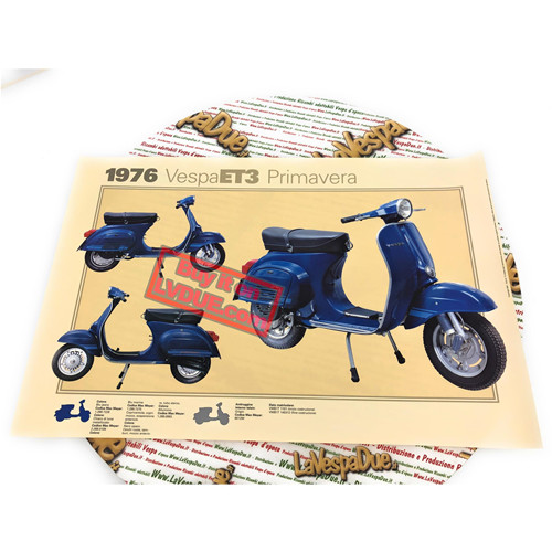 Poster vespa tecnica 125 et3 - tecnica,